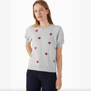 🍎 NWT Kate Spade Apple-embroidered Pullover